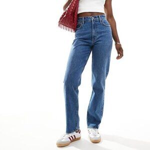 Abercrombie & Fitch Women's 90's Slim Straight Ultra High Rise Jeans Dark Blue
